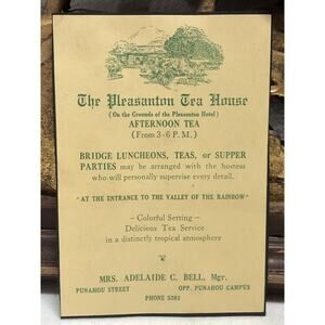 The Pleasanton Tea House Ephemera - Circa 1928
